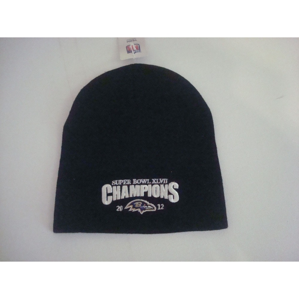 BALTIMORE RAVENS 2012 BOWL‎  BEANIE KNIT TOBOGGAN  HAT CAP VINTAGE DEADSTOCK 03